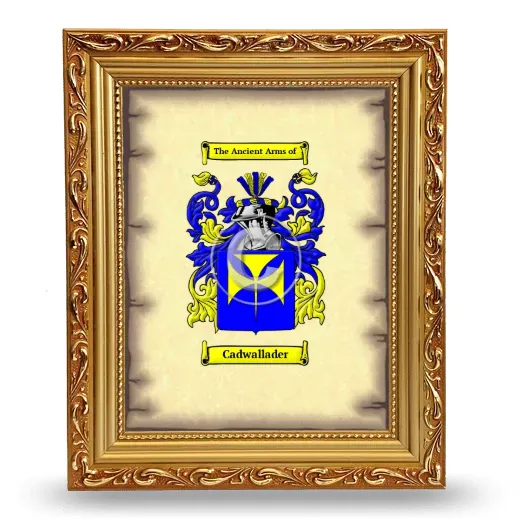 Cadwallader Coat of Arms Framed - Gold