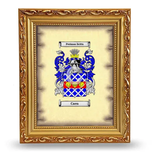 Caen Coat of Arms Framed - Gold