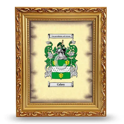 Cahey Coat of Arms Framed - Gold