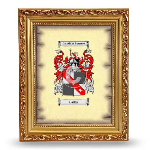 Cailly Coat of Arms Framed - Gold
