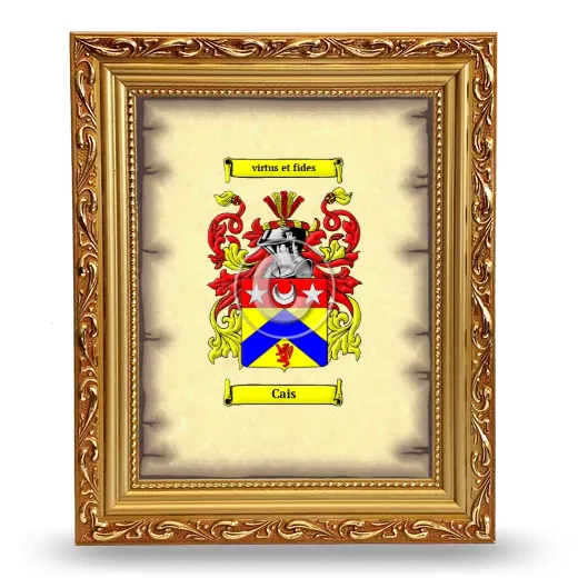 Cais Coat of Arms Framed - Gold