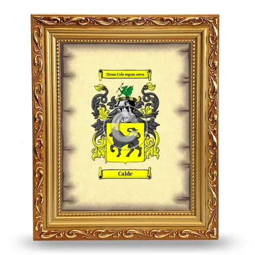 Calde Coat of Arms Framed - Gold