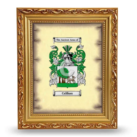 Calihan Coat of Arms Framed - Gold