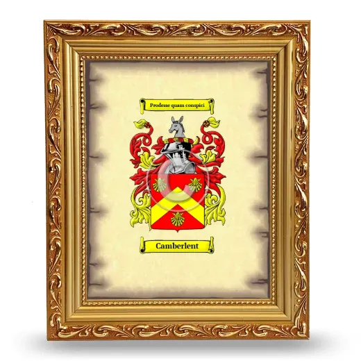 Camberlent Coat of Arms Framed - Gold