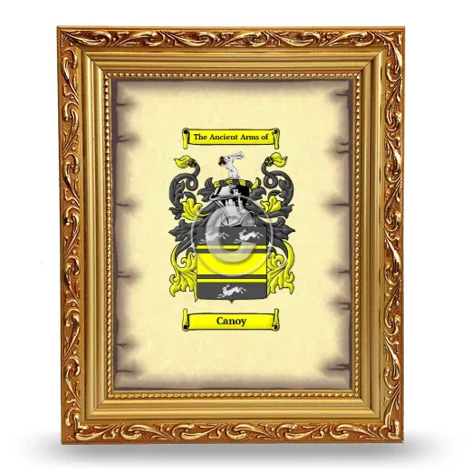 Canoy Coat of Arms Framed - Gold