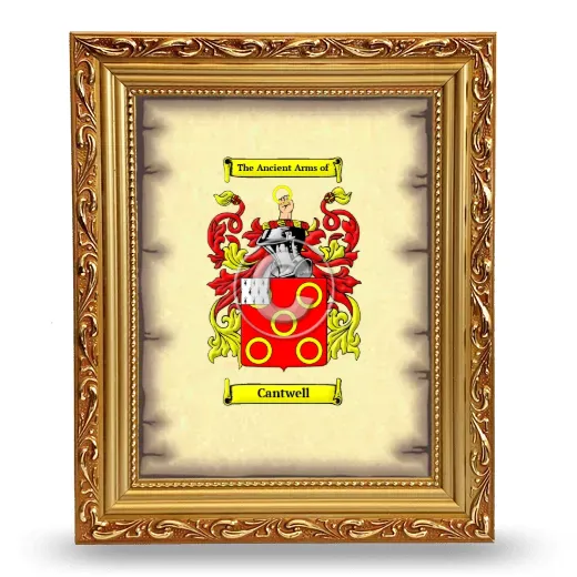 Cantwell Coat of Arms Framed - Gold