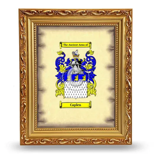 Caplen Coat of Arms Framed - Gold
