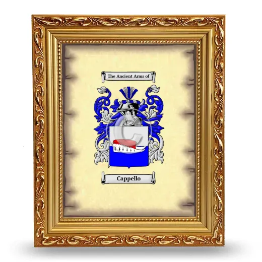 Cappello Coat of Arms Framed - Gold