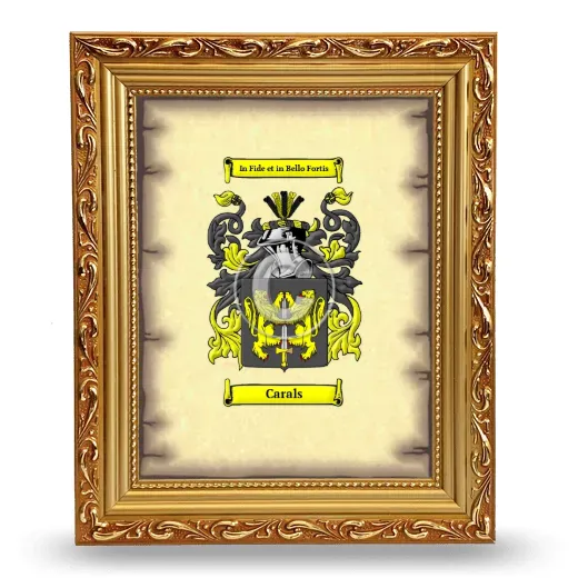 Carals Coat of Arms Framed - Gold