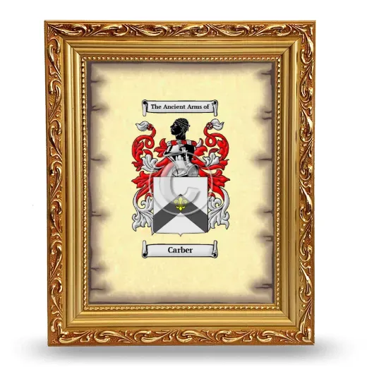 Carber Coat of Arms Framed - Gold