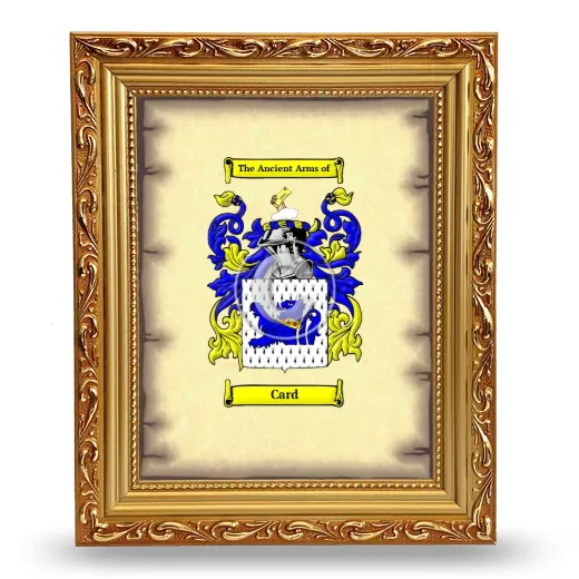 Card Coat of Arms Framed - Gold
