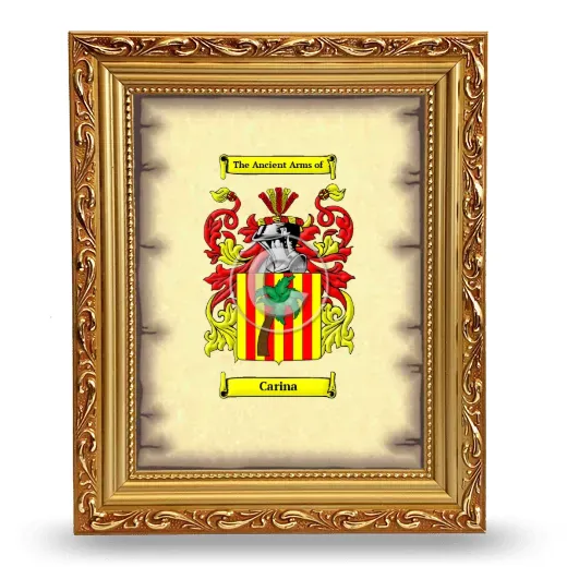 Carina Coat of Arms Framed - Gold