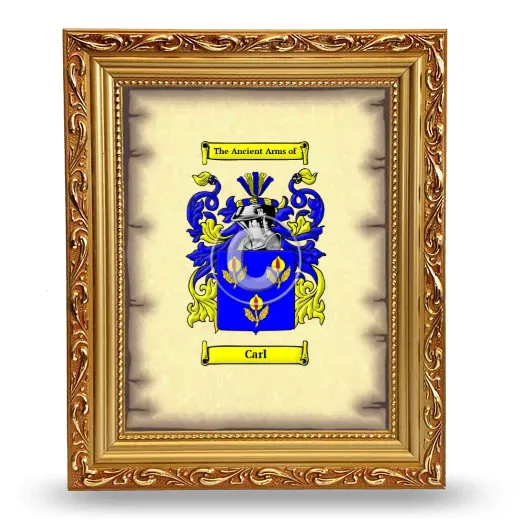 Carl Coat of Arms Framed - Gold