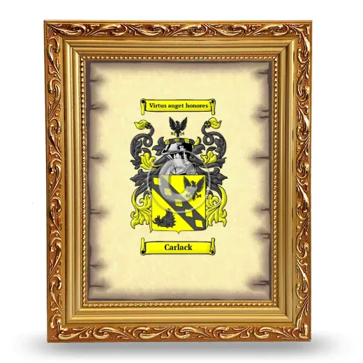 Carlack Coat of Arms Framed - Gold