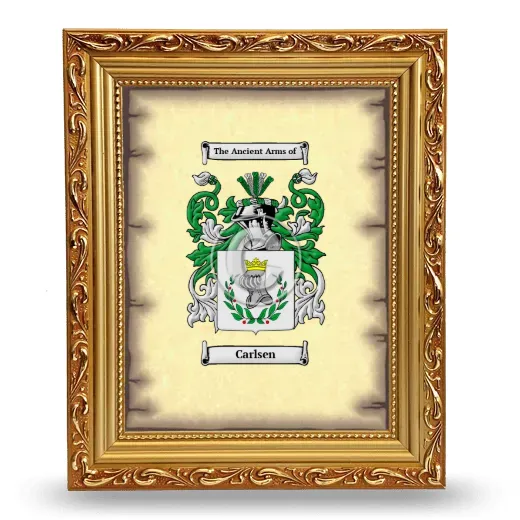 Carlsen Coat of Arms Framed - Gold