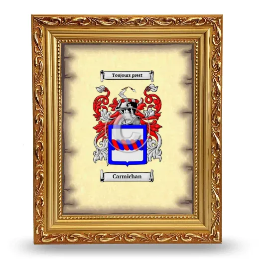 Carmichan Coat of Arms Framed - Gold