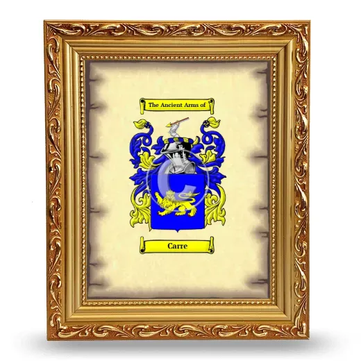 Carre Coat of Arms Framed - Gold