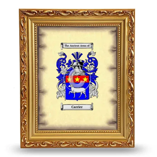 Carrier Coat of Arms Framed - Gold