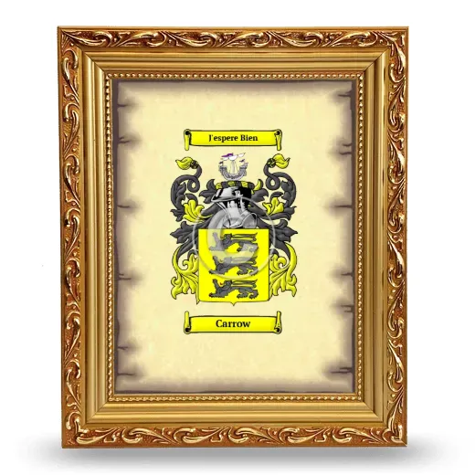 Carrow Coat of Arms Framed - Gold