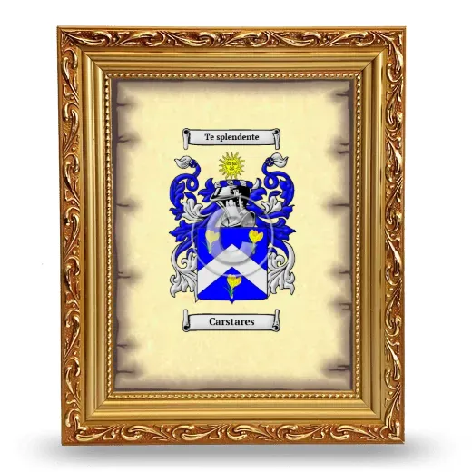 Carstares Coat of Arms Framed - Gold