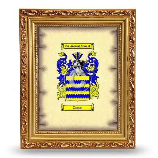 Cason Coat of Arms Framed - Gold