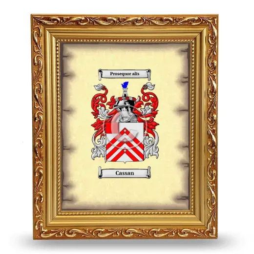 Cassan Coat of Arms Framed - Gold