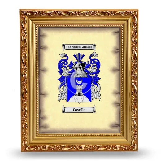 Castillo Coat of Arms Framed - Gold