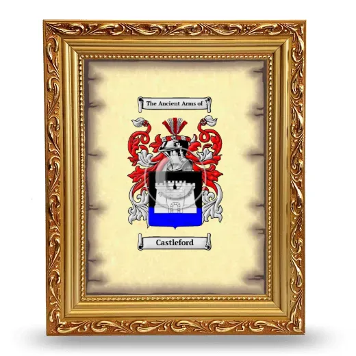 Castleford Coat of Arms Framed - Gold