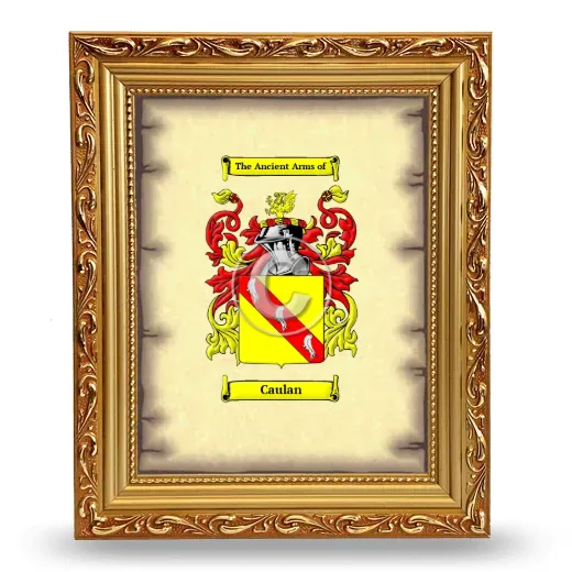 Caulan Coat of Arms Framed - Gold