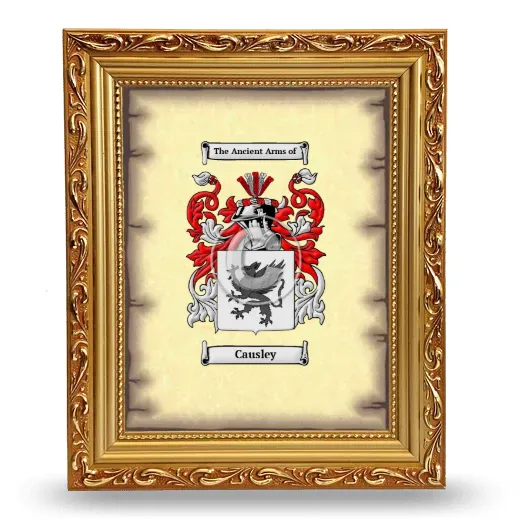 Causley Coat of Arms Framed - Gold