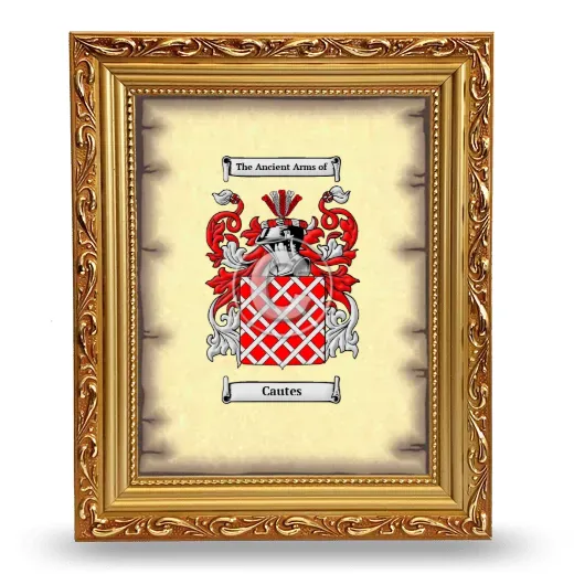 Cautes Coat of Arms Framed - Gold