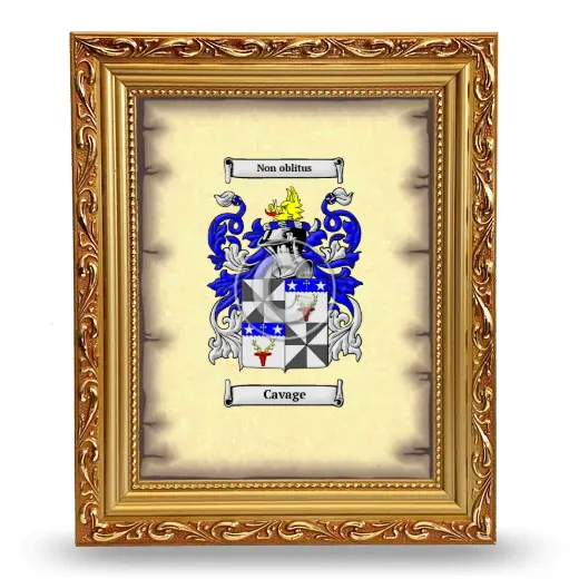 Cavage Coat of Arms Framed - Gold