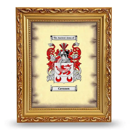 Cavanox Coat of Arms Framed - Gold