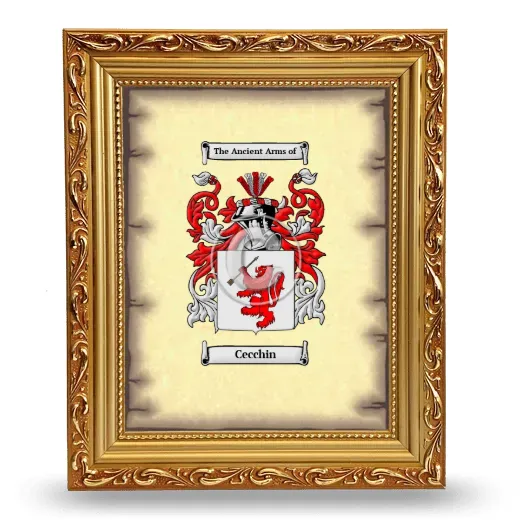 Cecchin Coat of Arms Framed - Gold