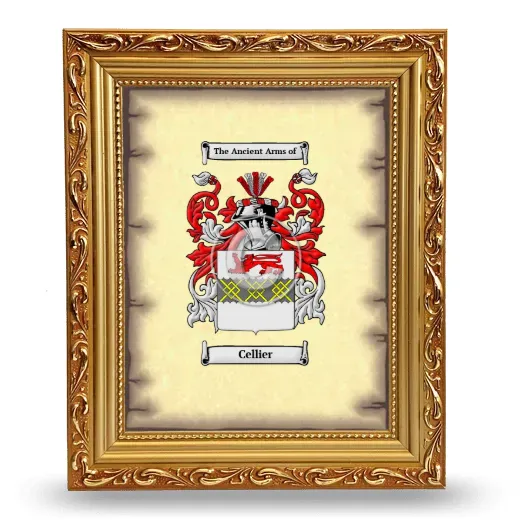 Cellier Coat of Arms Framed - Gold