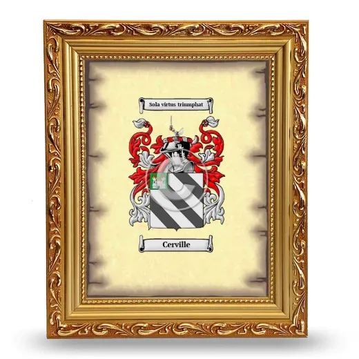 Cerville Coat of Arms Framed - Gold