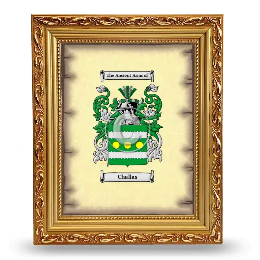 Challas Coat of Arms Framed - Gold