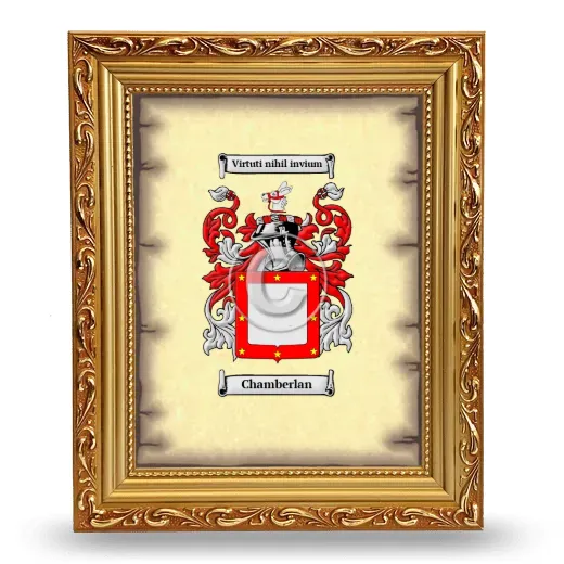 Chamberlan Coat of Arms Framed - Gold