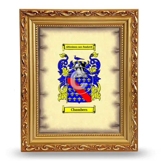 Chambers Coat of Arms Framed - Gold