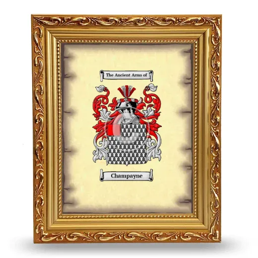 Champayne Coat of Arms Framed - Gold