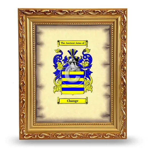 Change Coat of Arms Framed - Gold