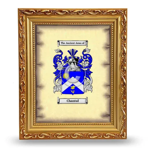 Chantal Coat of Arms Framed - Gold