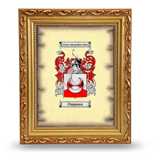 Chapman Coat of Arms Framed - Gold