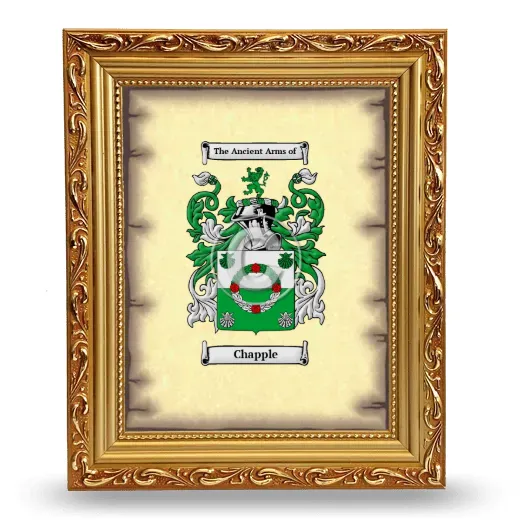 Chapple Coat of Arms Framed - Gold