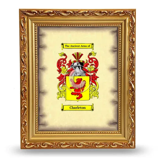 Charleton Coat of Arms Framed - Gold
