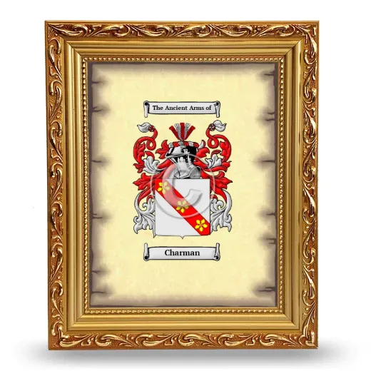 Charman Coat of Arms Framed - Gold