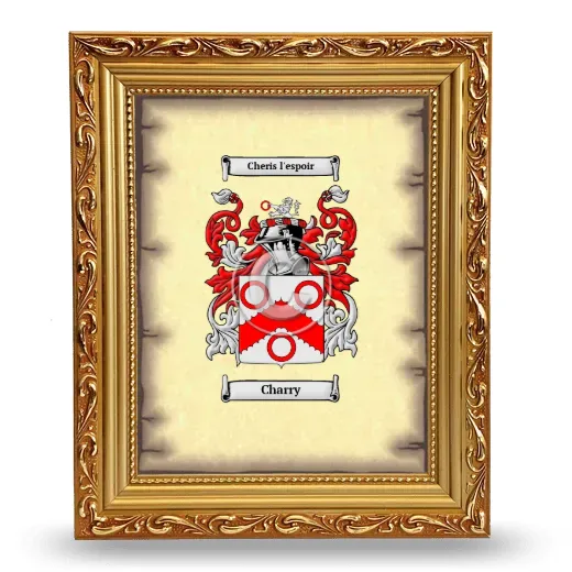Charry Coat of Arms Framed - Gold