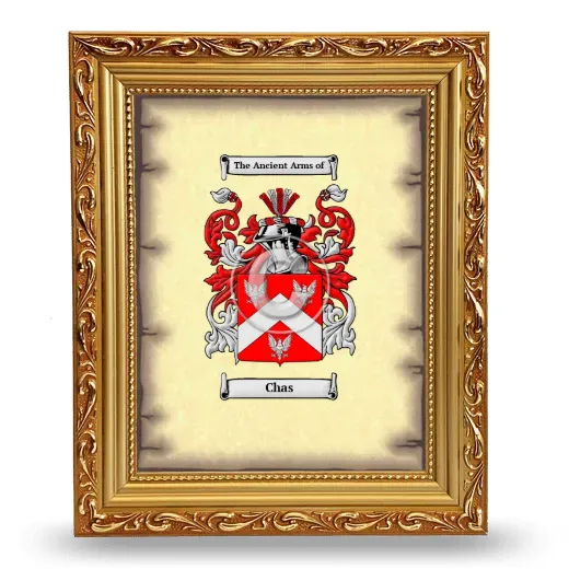 Chas Coat of Arms Framed - Gold