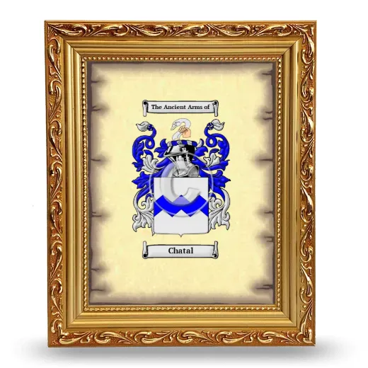 Chatal Coat of Arms Framed - Gold