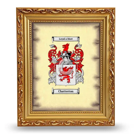 Chatterton Coat of Arms Framed - Gold